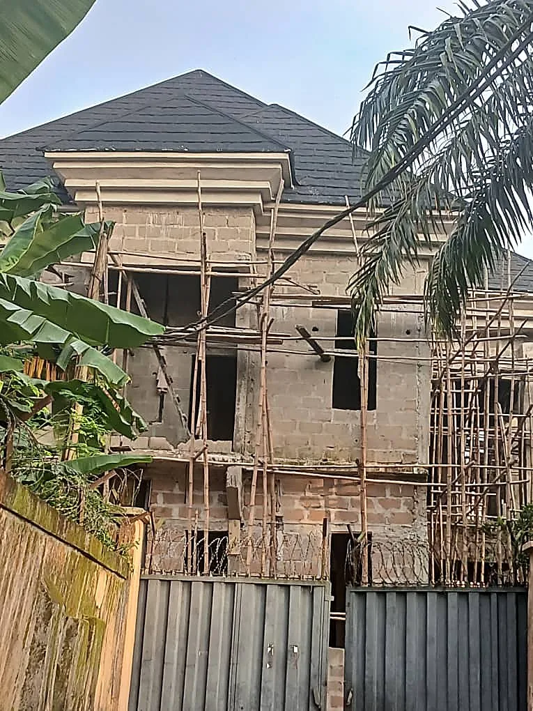 Duplex roof frame nearing completion