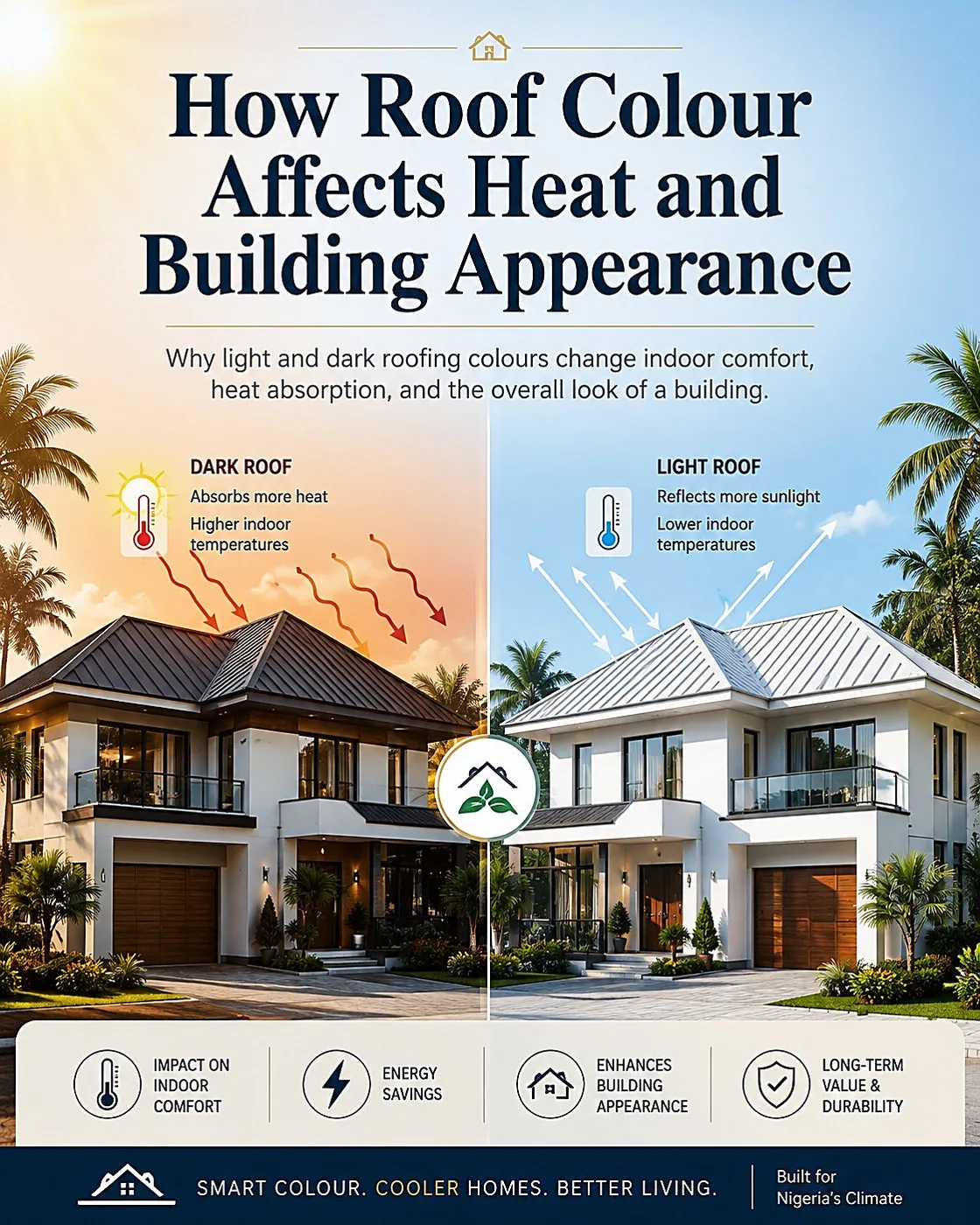How Roof Colour Affects Heat and Building Appearance